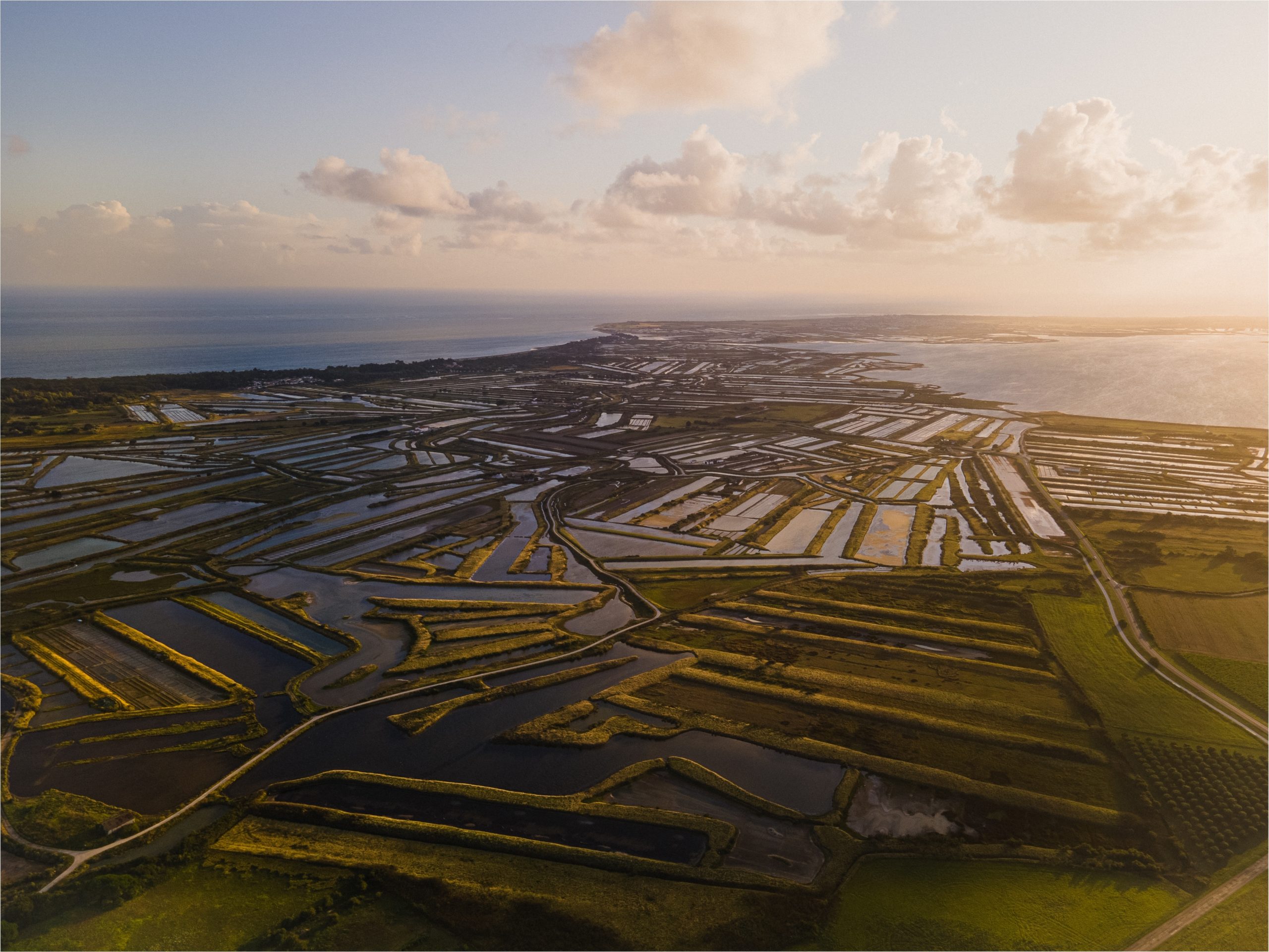 Vu aérienne d'une grande partie de l'île de Ré