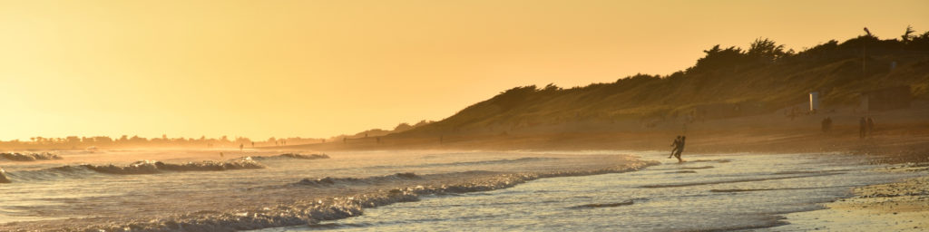 Plage de l'île de ré au couché du soleil